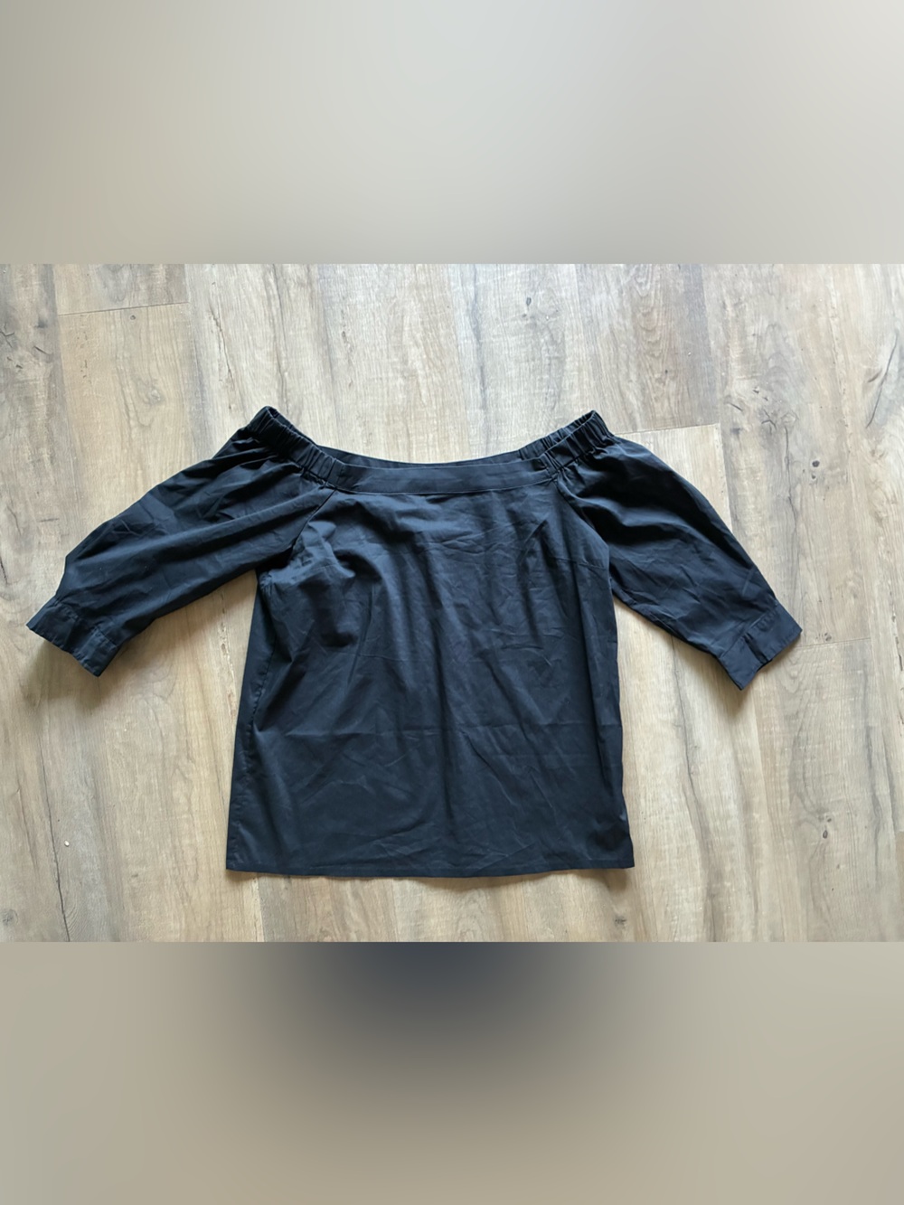 Lila Rose Black Off-Shoulder Three-Quarter Sleeve Blouse